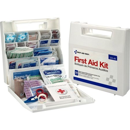 FIRST AID ONLY Bulk First Aid Kit, 50 Person, ANSI, 196/Pieces, White FAO225AN